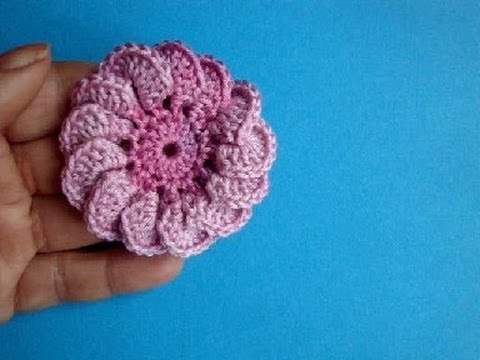 Видео: Crochet flower pattern -  вязаные цветы урок 58