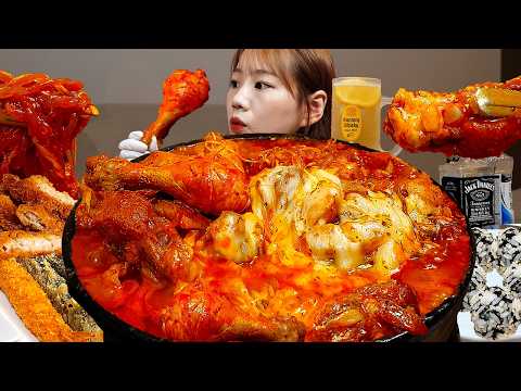 Видео: Sub)Real Mukbang- Острые тушеные куриные рёбрышки 🔥 Лапша 🍜 Сыр 🧀 Хайбол 🍋 АСМР КОРЕЙСКАЯ ЕДА