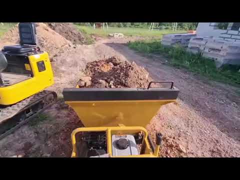 Видео: Мототележка WIKDO в строительных буднях: взгляд изнутри.