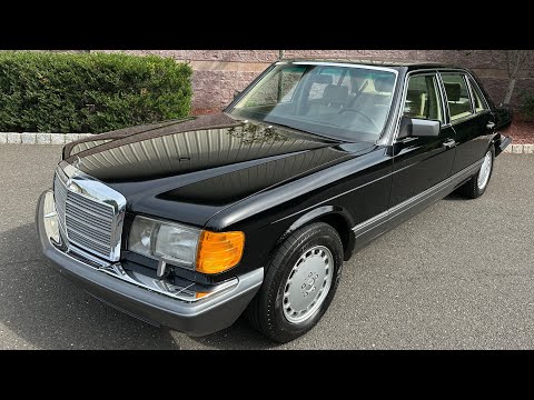 Видео: Mercedes-Benz 420SEL 1989 года, пробег 38 тыс. миль, черный салон 040, бежевая кожа, 25 сентября ...