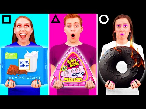 Видео: Геометрический Челлендж с Едой | Смешные Челленджи с Едой с PaRaRa Challenge
