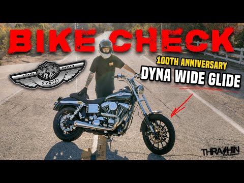 Видео: Мотоцикл Harley-Davidson Dyna Wide Glide 2003 года, посвященный 100-летию Джека (проверка мотоцикла)