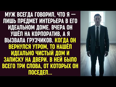 Видео: Муж считал меня частью интерьера. Утром он нашёл пустой дом и записку с тремя словами…