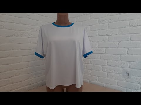 Видео: Футболка с цельнокроеный рукавом. Построение выкройки+пошив +  пошив