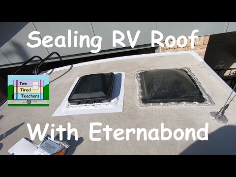 Видео: Герметизация крыши автодома лентой Eternabond