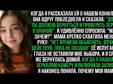 Видео: «„Немедленно возвращайся домой и проверь зеркало в ванной!“ — сказала мама. Но то, что я там нашла…»
