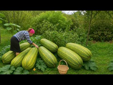 Видео: Деревенская жизнь: сбор кабачков и приготовление варенья из кабачков — 1 час лучших рецептов