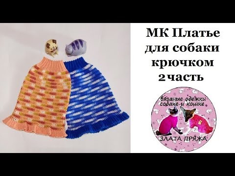 Видео: 58. Платье собаке крючком 2ч