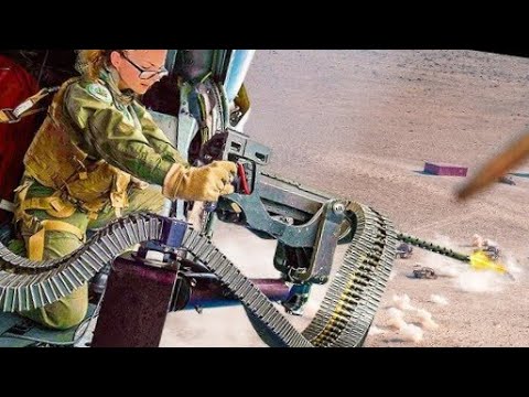 Видео: Северокорейцы в панике! Женщины-десантницы ВВС США уничтожают врагов с помощью пулемёта GAU-18A за с