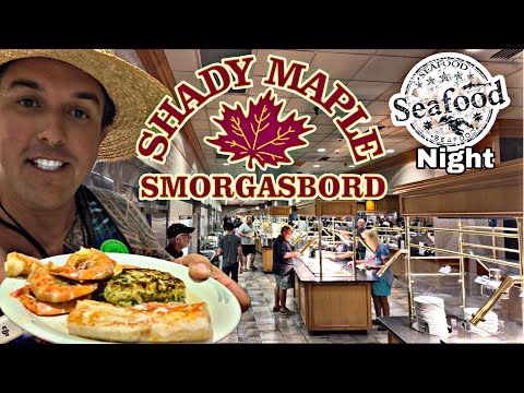 Видео: Самый большой в США шведский стол SHADY MAPLE Smorgasbord Seafood Night в Ланкастере, Пенсильвания