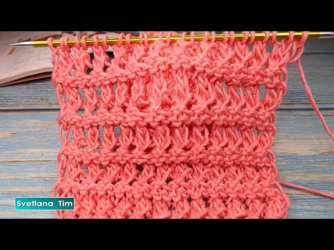 Видео: Воздушный узор спицами "Aireado" Вязание спицами - Узоры ажурные Красота!!!  Легкий узор!