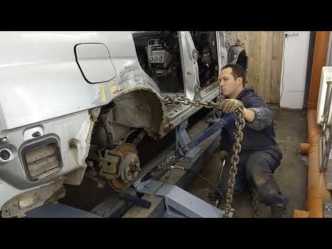 Видео: Subaru Forester sg5,  кап. ремонт кузова, часть 2. (восстановление геометрии после ДТП)