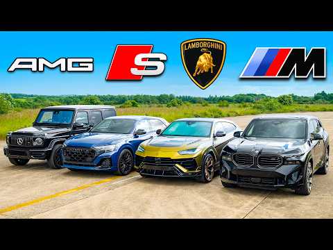 Видео: Кто победит в заезде: BMW XM, Lamborghini Urus, AMG G63 или же Audi SQ8?