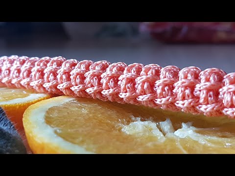 Видео: Жгут ,, вафельная трубочка,, крючком в технике тунисского вязания💋crochet pattern.