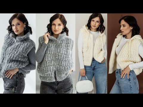 Видео: Шикарный жилет спицами по мастер-классу My_perfect_vest. 2 варианта: с капюшоном или с воротником.