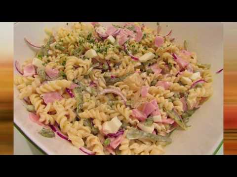 Видео: Немецкий Салат из макарон. Полноценный ужин.Nudelsalat