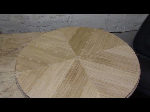 Видео: Круглый стол . Изготовление рубашки из дубового шпона .4 часть