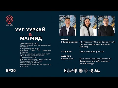 Видео: #legaltalks №20 - П.Одгэрэл, О.Цэрэннадмид - Уул уурхай ба малчид