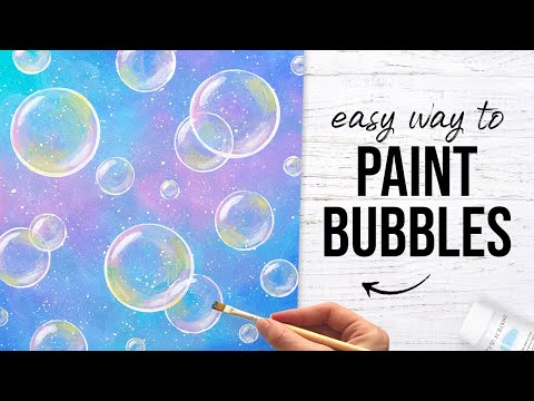 Видео: ПРОСТОЙ способ нарисовать пузыри акриловыми красками | Простой урок по рисованию пузырей