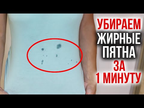 Видео: БЫСТРЫЙ способ ВЫВЕСТИ ЖИРНЫЕ ПЯТНА с одежды и не только. Как удалить жирное пятно и спасти вещь