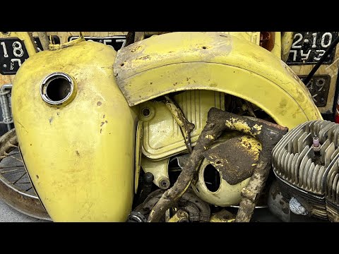 Видео: Полная разборка мотоцикла Иж Юпитер 2 1969 года перед реставрацией. 