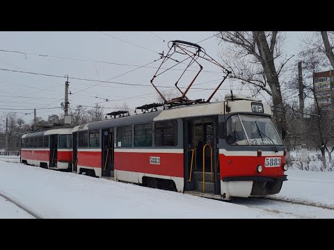 Видео: Зимний Волгоград. Скоростной трамвай СТ2. "Ельшанка" - "Волгоградский тракторный завод".