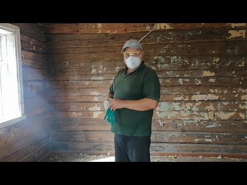 Видео: Подготовка бревенчатых стен к покраске собственными руками #ремонт_дома_собственными_руками