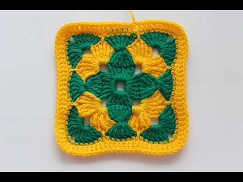 Видео: Квадратный мотив крючком №5.