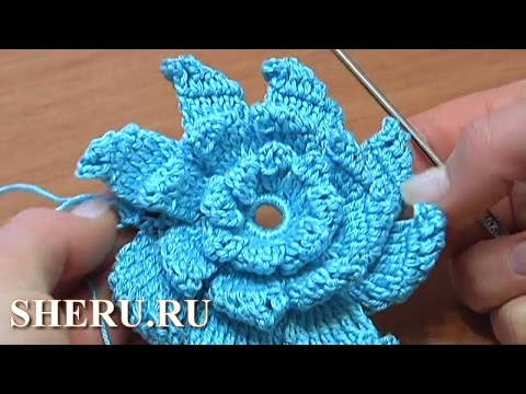 Видео: Crochet Pinwheel Flowert Tutorial 17 часть 1 Вязание Цветов