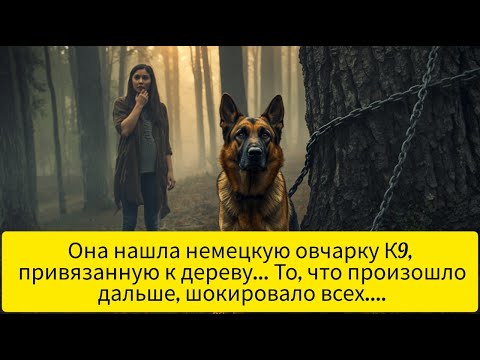 Видео: Она нашла немецкую овчарку К9, привязанную к дереву... То, что произошло дальше, шокировало всех....