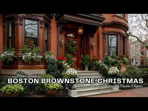 Видео: 🎄Рождественский тур по домам из коричневого камня в Бостоне 2025 | Историческое праздничное оформ...