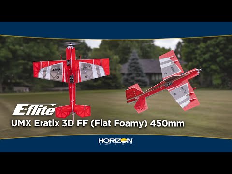 Видео: Радиоуправляемый самолет E-flite UMX Eratix 3D FF (плоский пенный) 450 мм
