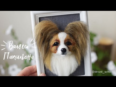 Видео: Мастер-класс по валянию Папильона ( портрет собаки в раме)