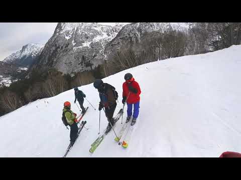 Видео: Спуск с Чегета впятером 04.01.2025