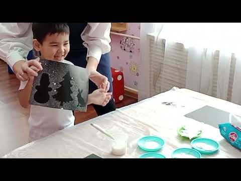 Видео: Түнгі қыс. Дәстүрден тыс сурет салу техникасы (шашырату әдісі).