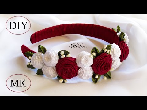 Видео: ОБОДОК С РОЗАМИ, МК /  DIY Roses Headband