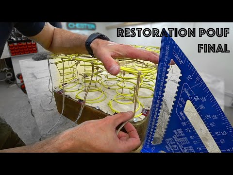 Видео: Restoration furniture FINAL. Реставрация старинного пуфа (банкетки) DIY