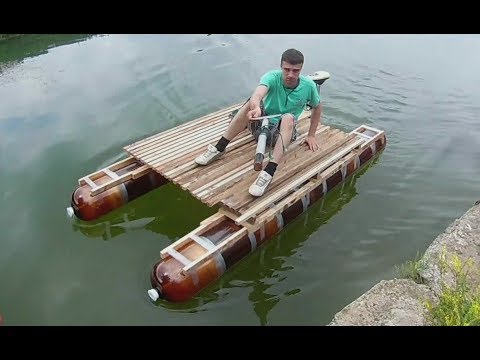 Видео: Катамаран за 1000 рублей из ПЭТ кег - первые испытания часть 4