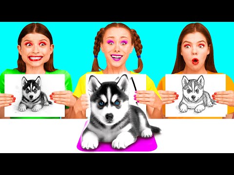 Видео: Кто Лучше Нарисует Предмет, Получит Его | Забавные Лайфхаки для Рисования от DaZaZa Challenge