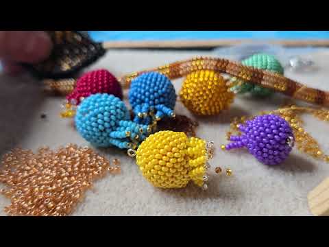 Видео: сотуар с оплетенными бусинами #бисер #handmadebeads #творчество