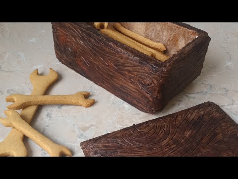 Видео: Пряничная коробка с текстурой имитирующей  дерево