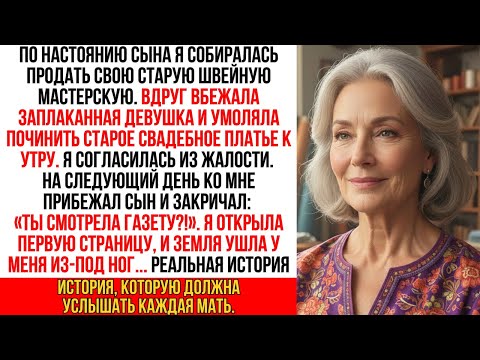 Видео: Я закрывала мастерскую, когда девушка умоляла починить платье. Утром сын дал газету, и я онемела …