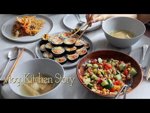 Видео: Кимбап в Нью-Йорке🥗Салат из нута, тунца и ветчины Кимбап