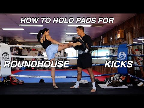 Видео: Удерживание лап для круговых ударов ногами + советы о том, как бить по лапам