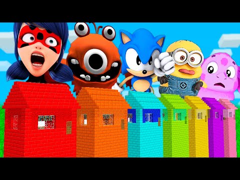 Видео: ВЫБЕРИ РАЗНОЦВЕТНЫЙ ДОМ В МАЙНКРАФТ ЗОМБАК