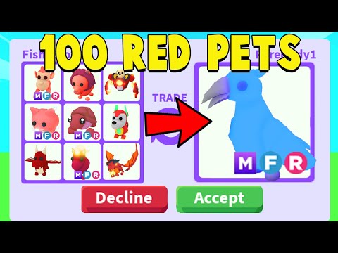 Видео: Я обменял 100 КРАСНЫХ ПИТОМЦЕВ в Adopt Me!
