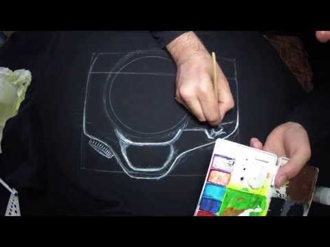 Видео: Роспись одежды, руками и кистями. Рисунки на одежде. Hand Made.