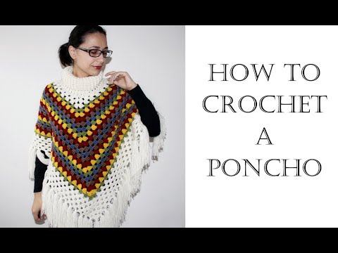 Видео: Как связать крючком простое пончо