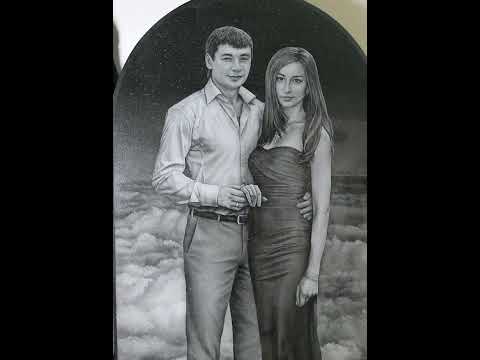 Видео: Портрет на Памятник. Ручная гравировка. Bolgovpavel.com