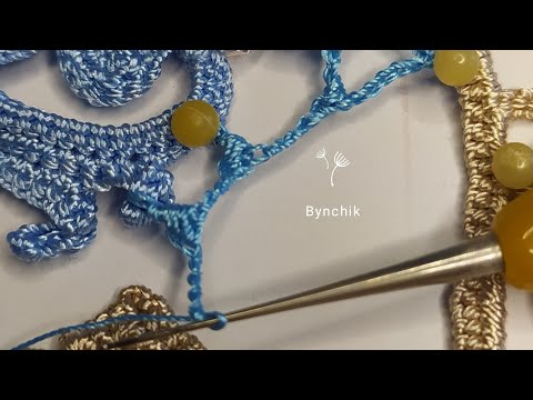 Видео: сеточка крючком Ирландское кружево с жучками